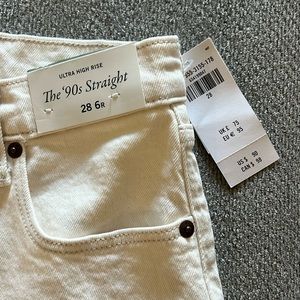 Abercrombie white 90s straight jeans